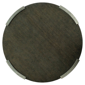 Bernhardt Bernhardt Gainsford Round Sandblasted Oak Cocktail Table 61" Weathered Charcoal Top, Graphite Cast-Aluminum Legs 396014