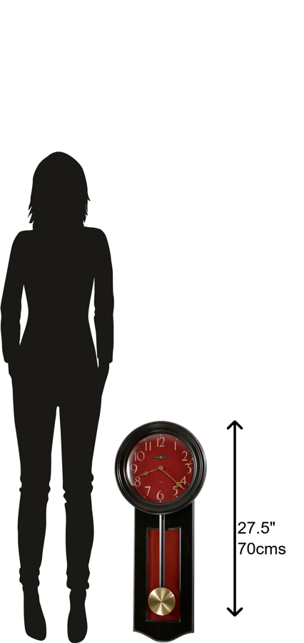 Hekman Furniture 625390 Alexi Antique Wall Clock - Elegant Timepiece With Pendulum, Vintage Style For Home Decor Worn Black (Red Undertone) Alexi Wall Clock 625390