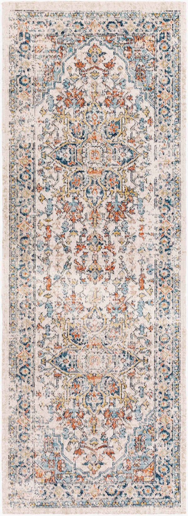 Livabliss Huntington Beach Traditional Runner Rug Polyester Low Pile for Hallway Entryway Navy, Denim 2'7" x 7'3" HTB2300-2773