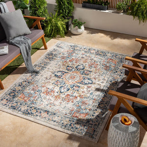 Livabliss Huntington Beach Traditional Runner Rug Polyester Low Pile for Hallway Entryway Navy, Denim 5'3" x 7' HTB2300-537