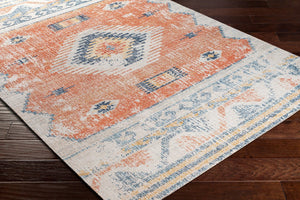 Livabliss Huntington Beach Flatweave Polyester Area Rug Turkish Woven Global Pattern Indoor Outdoor Rust, Navy 6'7" x 9' HTB2306-679