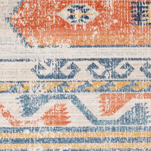 Livabliss Huntington Beach Flatweave Polyester Area Rug Turkish Woven Global Pattern Indoor Outdoor Rust, Navy 6'7" x 9' HTB2306-679