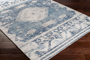 Livabliss Huntington Beach Flatweave Polyester Area Rug Global Style for Living Room or Patio Navy, Denim 7'10" x 10' HTB2307-71010