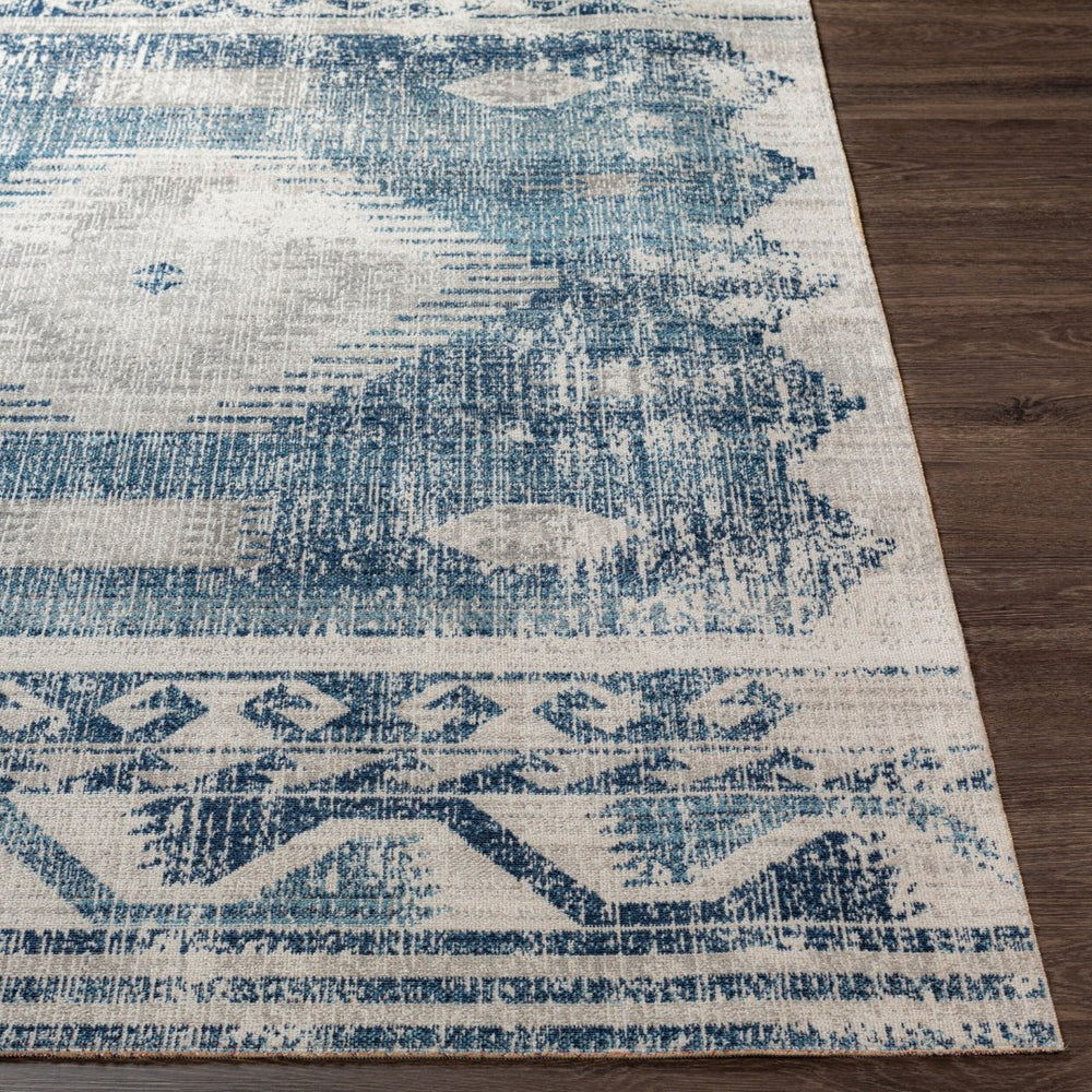 Livabliss Huntington Beach Flatweave Polyester Area Rug Global Style for Living Room or Patio Navy, Denim 7'10" x 10' HTB2307-71010