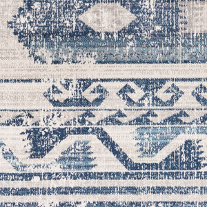 Livabliss Huntington Beach Flatweave Polyester Area Rug Global Style for Living Room or Patio Navy, Denim 7'10" x 10' HTB2307-71010