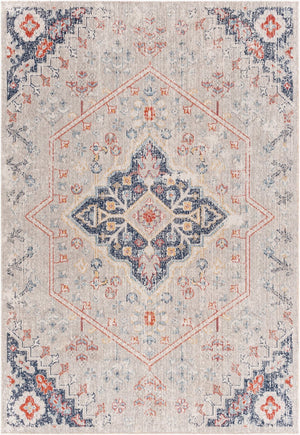 Livabliss Huntington Beach Global Inspired Machine Woven Polyester Area Rug for Living Room Light Gray, Dar 5'3" x 7' HTB2310-537