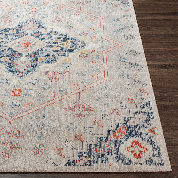 Livabliss Huntington Beach Global Inspired Machine Woven Polyester Area Rug for Living Room Light Gray, Dar 5'3" x 7' HTB2310-537