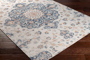 Livabliss Huntington Beach Flatweave Polyester Area Rug Turkish Woven Indoor Outdoor Living Room Navy, Denim 5'3" x 7' HTB2319-537