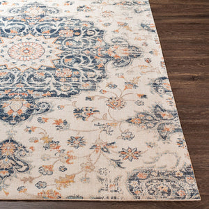 Livabliss Huntington Beach Flatweave Polyester Area Rug Turkish Woven Indoor Outdoor Living Room Navy, Denim 5'3" x 7' HTB2319-537