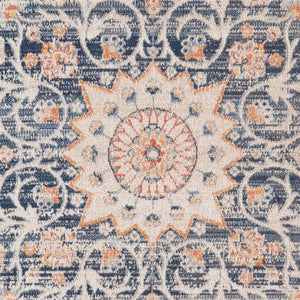 Livabliss Huntington Beach Flatweave Polyester Area Rug Turkish Woven Indoor Outdoor Living Room Navy, Denim 5'3" x 7' HTB2319-537