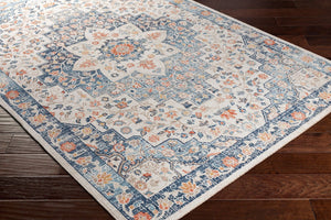 Livabliss Huntington Beach Outdoor Area Rug Traditional Polyester Woven Patio Deck Accent Navy, Denim 7'10" x 10' HTB2322-71010