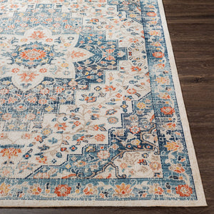 Livabliss Huntington Beach Outdoor Area Rug Traditional Polyester Woven Patio Deck Accent Navy, Denim 7'10" x 10' HTB2322-71010