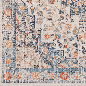 Livabliss Huntington Beach Outdoor Area Rug Traditional Polyester Woven Patio Deck Accent Navy, Denim 7'10" x 10' HTB2322-71010
