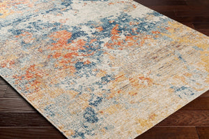 Livabliss Huntington Beach Flatweave Outdoor Polyester Rug Modern Patio Deck Living Area Orange, Saffron 5'3" x 7' HTB2325-537