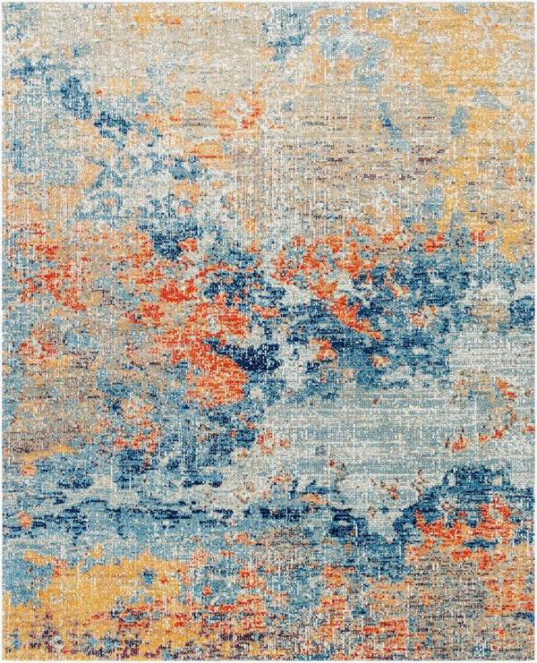 Livabliss Huntington Beach Flatweave Outdoor Polyester Rug Modern Patio Deck Living Area Orange, Saffron 7'10" x 10' HTB2325-71010