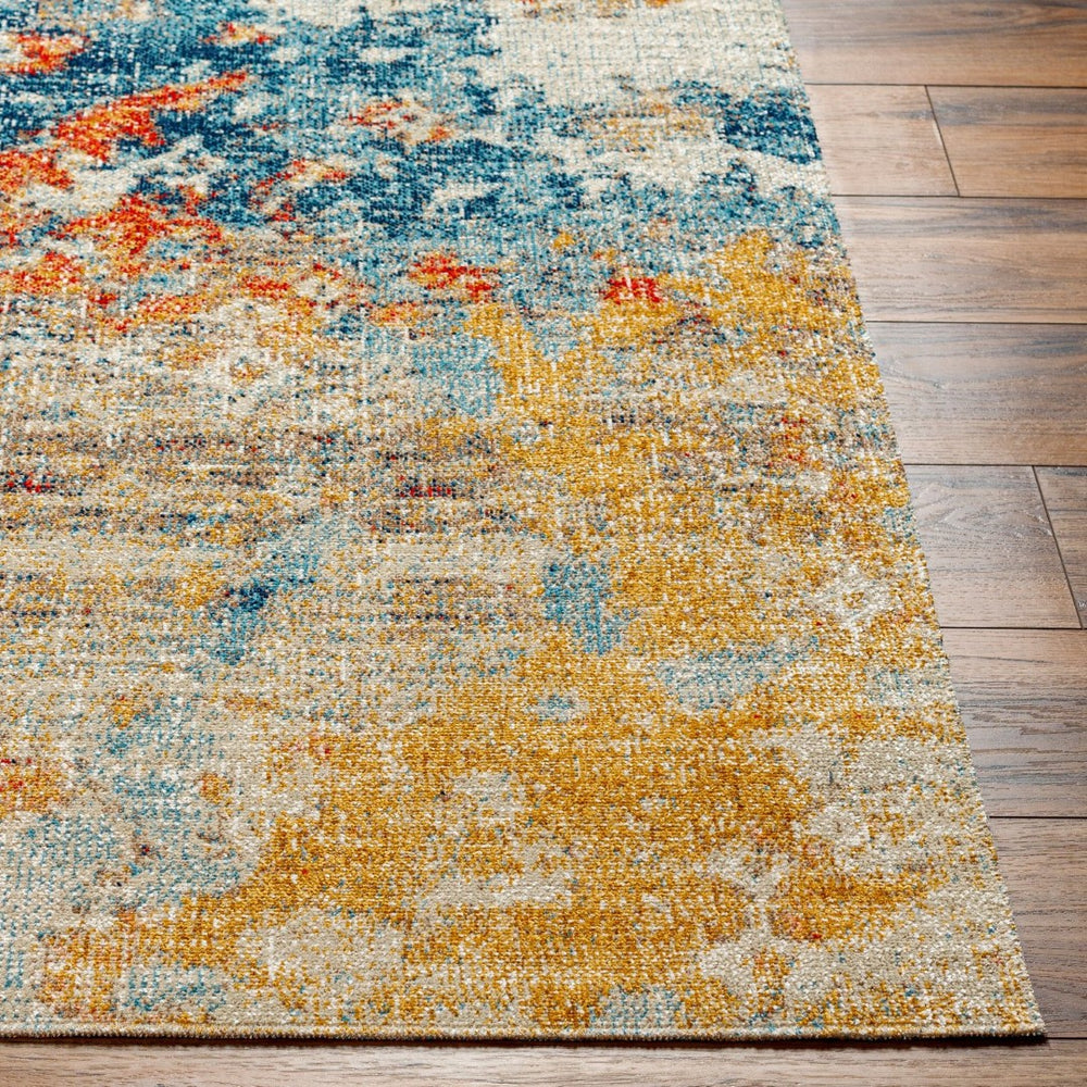 Livabliss Huntington Beach Flatweave Outdoor Polyester Rug Modern Patio Deck Living Area Orange, Saffron 5'3" x 7' HTB2325-537