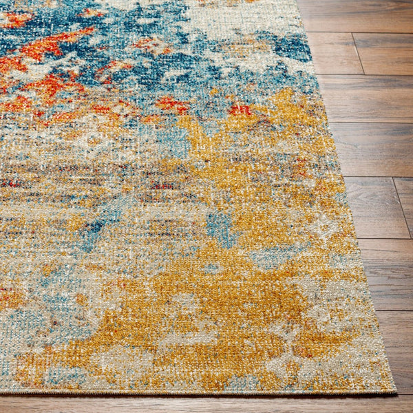 Livabliss Huntington Beach Flatweave Outdoor Polyester Rug Modern Patio Deck Living Area Orange, Saffron 5'3" x 7' HTB2325-537