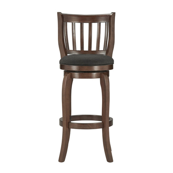 Homelegance By Top-Line Redford Linen High Back Swivel Bar Stool Brown Rubberwood