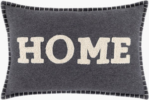 Surya Home Time Htm-001 Country Cottage 14"L X 22"W Lumbar Pillow For Cozy Comfort & Easy Care Black Wool,Polyester,Nylon,Cotton Htm001-2214p