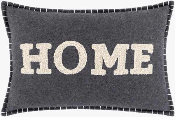 Surya Home Time Htm-001 Country Cottage 14"L X 22"W Lumbar Pillow For Cozy Comfort & Easy Care Black Wool,Polyester,Nylon,Cotton Htm001-2214p