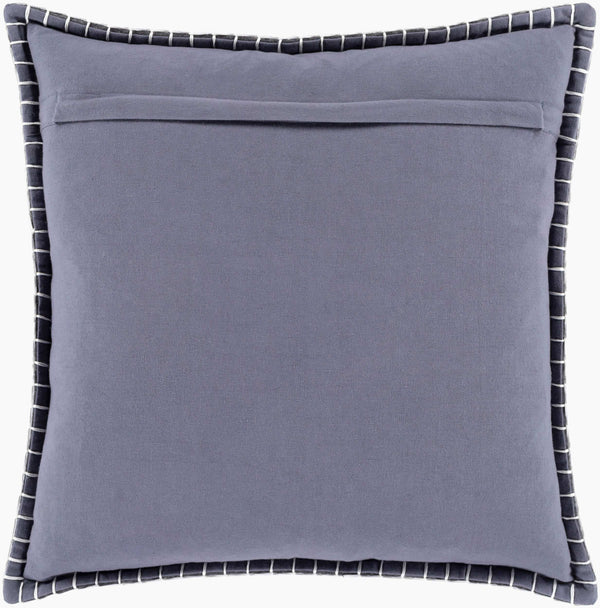 Surya Home Time 18"X18" Country Cottage Accent Pillow - Luxurious Blend, Easy Care, Charming Design Black Wool,Polyester,Nylon,Cotton Htm002-1818p