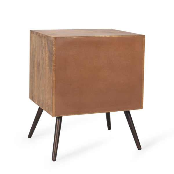 English Elm Christopher Knight Home® - WOODEN Mango Wood & Iron Cabinet with Chevron Door, Mid-Century Modern Accent Storage, 17.5"W 66489.00