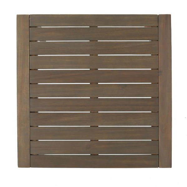 English Elm Christopher Knight Home® - LEAH Acacia 3-Piece Outdoor Chat Set with Water-Resistant Cushions and Slat Paneled Tabletop Beige 40 L x 25.75 W x 18.75 H 60915.00GRY