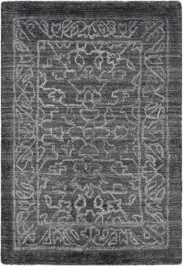 Surya Hightower Htw-3000 2' X 3' Luxurious Handmade Viscose Rug - Perfect For High Traffic Areas & Style Charcoal Viscose Htw3002-23