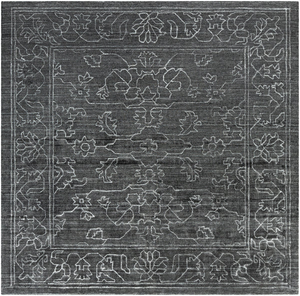 Hightower HTW-3002 8' x 8' Square Handmade Rug HTW3002-8SQ  Charcoal, Light Gray Surya