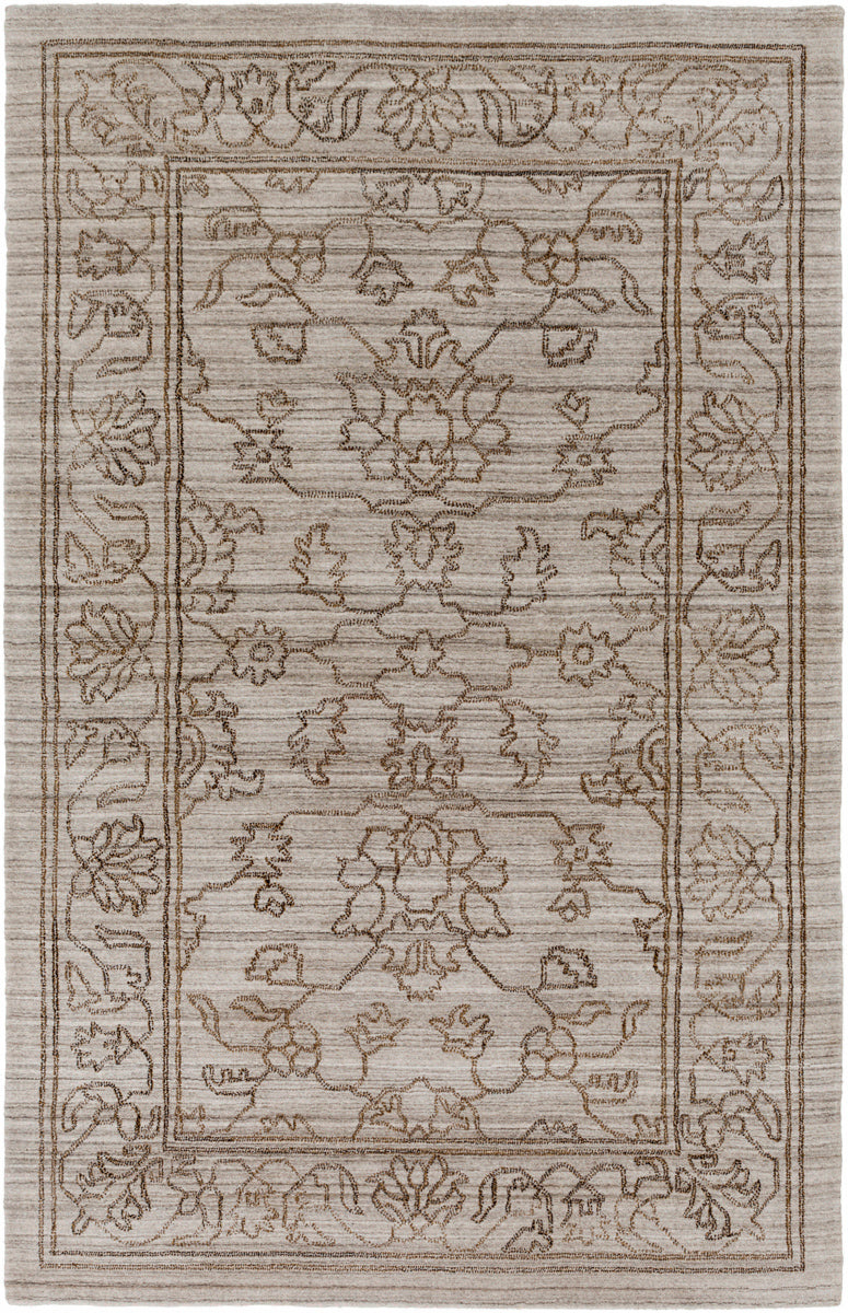 Hightower HTW-3003 6' x 9' Handmade Rug HTW3003-69  Light Gray, Medium Brown, Charcoal Surya