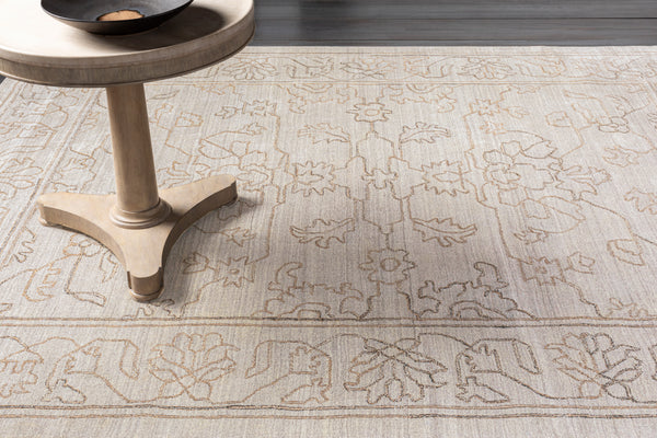 Hightower HTW-3003 8' x 8' Square Handmade Rug HTW3003-8SQ  Light Gray, Medium Brown, Charcoal Surya