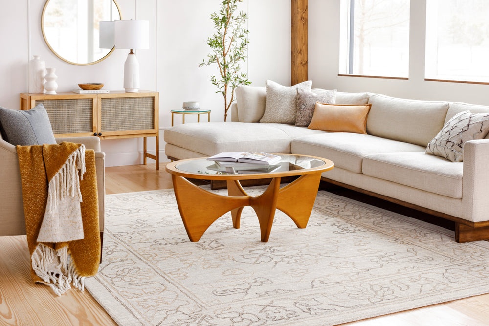 Hightower HTW-3003 6' x 9' Handmade Rug HTW3003-69  Light Gray, Medium Brown, Charcoal Surya