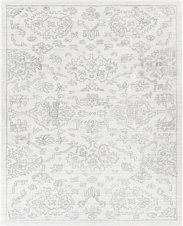 Hightower HTW-3005 8' x 10' Handmade Rug HTW3005-810  White, Black Surya