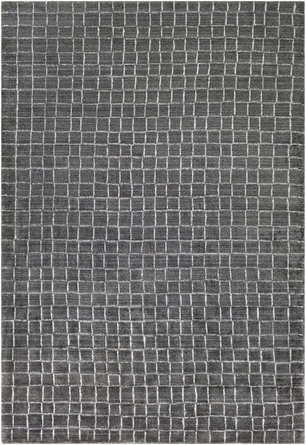 Surya Hightower Htw-3000 2' X 3' Luxurious Handmade Viscose Rug - Perfect For High Traffic Areas & Style Charcoal Viscose Htw3006-23