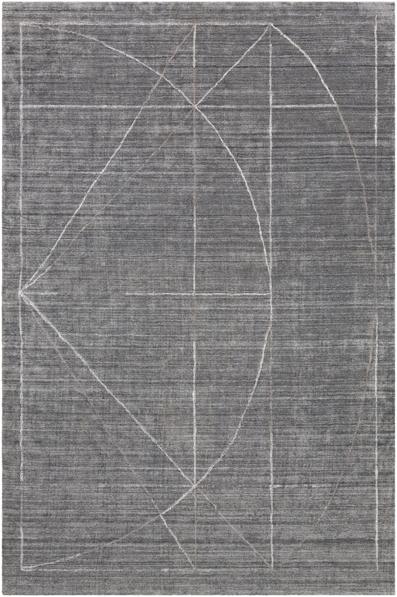 Hightower HTW-3009 6' x 9' Handmade Rug HTW3009-69  Gray, Charcoal, White, Taupe Surya