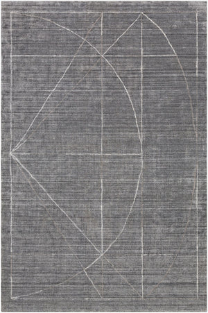 Surya Hightower Htw-3000 2' X 3' Luxurious Handmade Viscose Rug - Perfect For High Traffic Areas & Style Gray Viscose Htw3009-23