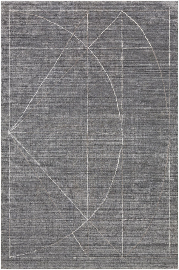 Surya Hightower Htw-3000 2' X 3' Luxurious Handmade Viscose Rug - Perfect For High Traffic Areas & Style Gray Viscose Htw3009-23