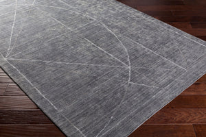 Surya Hightower Htw-3000 2' X 3' Luxurious Handmade Viscose Rug - Perfect For High Traffic Areas & Style Gray Viscose Htw3009-23