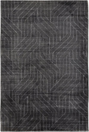 Hightower HTW-3011 6' x 9' Handmade Rug HTW3011-69  Charcoal, Black, White Surya