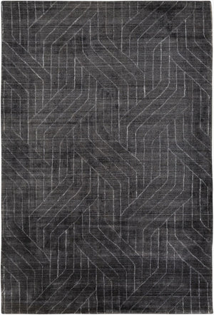 Surya Hightower Htw-3000 2' X 3' Luxurious Handmade Viscose Rug - Perfect For High Traffic Areas & Style Charcoal Viscose Htw3011-23