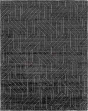 Hightower HTW-3011 8' x 10' Handmade Rug HTW3011-810  Charcoal, Black, White Surya