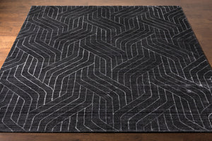 Hightower HTW-3011 8' x 10' Handmade Rug HTW3011-810  Charcoal, Black, White Surya