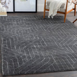 Hightower HTW-3011 8' x 10' Handmade Rug HTW3011-810  Charcoal, Black, White Surya