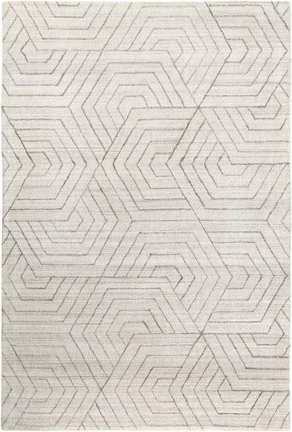 Hightower HTW-3012 6' x 9' Handmade Rug HTW3012-69  Charcoal, Cream Surya