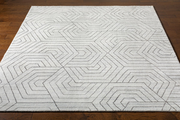 Hightower HTW-3012 8' x 10' Handmade Rug HTW3012-810  Charcoal, Cream Surya