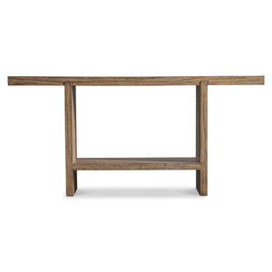 Bernhardt Bernhardt Tomas Solid Suar Wood Console Table with Sculptural Panels and Lower Shelf L25916