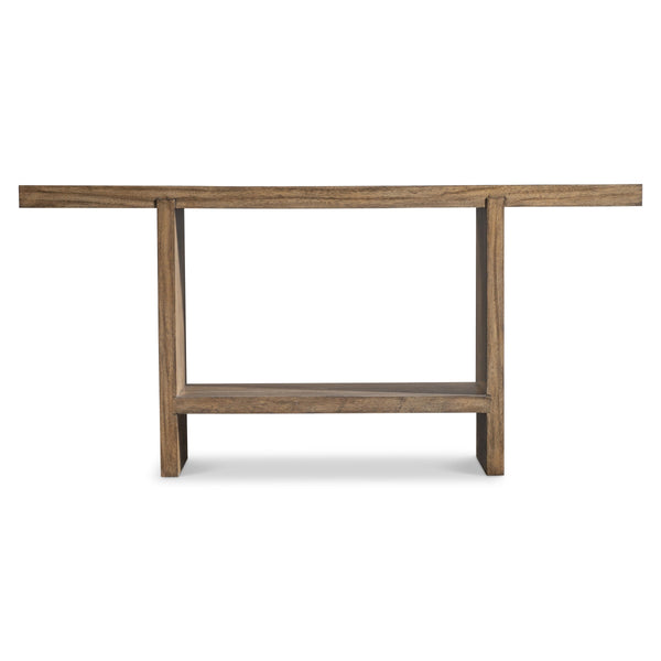 Bernhardt Bernhardt Tomas Solid Suar Wood Console Table with Sculptural Panels and Lower Shelf L25916