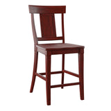 Homelegance By Top-Line Juliette Panel Back Wood Counter Height Chairs (Set of 2) Red Rubberwood