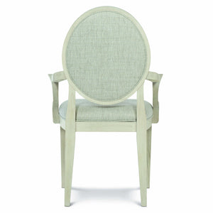 Bernhardt Bernhardt East Hampton Oval Back Arm Chair In Cerused Linen Finish — Plush Gray Upholstery, Sculpted Curves And Solid Ash Frame For Timeless Modern Comfort 395562