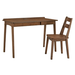 Homelegance By Top-Line Chilton Walnut Finish Writing Desk and Chair Set Walnut Rubberwood